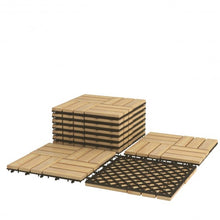 Load image into Gallery viewer, 10 PCS 12" x 12" Acacia Wood  Interlocking Check Deck Tiles
