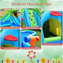 Load image into Gallery viewer, Crocodile Themed Inflatable Slide Bouncer with Two Water Slides
