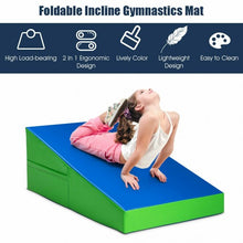 Load image into Gallery viewer, Incline Wedge Fitness Skill Tumbling Gymnastics Mat-Blue and Green
