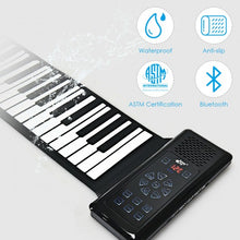 Load image into Gallery viewer, 88 Key Electronic Roll Up Piano Silicone Keyboard-Black

