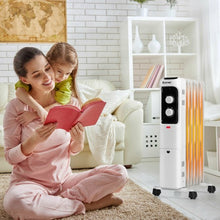 Load image into Gallery viewer, 1500W Oil Filled Portable Radiator Space Heater with Adjustable Thermostat-White
