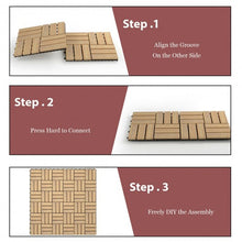 Load image into Gallery viewer, 10 PCS 12" x 12" Acacia Wood  Interlocking Check Deck Tiles
