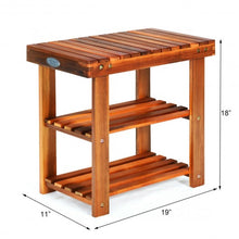 Load image into Gallery viewer, 3-Tier Wood Shoe Rack 19' Shoe Bench Boots Organizer
