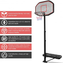 Load image into Gallery viewer, 43" Indoor/Outdoor Height Adjustable Basketball Hoop
