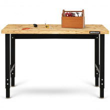 Load image into Gallery viewer, 48" Adjustable Height Bamboo Steel Frame Workbench
