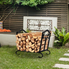 Load image into Gallery viewer, Foldable Firewood Log Rack Steel Wood Storage Holder
