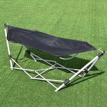 Load image into Gallery viewer, Portable Folding Steel Frame Hammock with Bag-Black
