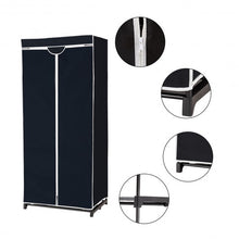 Load image into Gallery viewer, Non-woven Fabric Wardrobe Storage Portable Clothes Closet-Black
