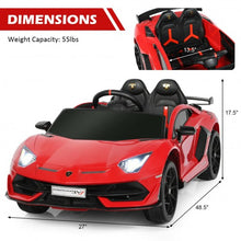 Load image into Gallery viewer, 12V Licensed Lamborghini SVJ RC Kids Ride On Car with Trunk and Music-Red
