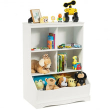 Load image into Gallery viewer, 3-Tier Children's Multi-Functional Bookcase Toy Storage Bin Floor Cabinet-White
