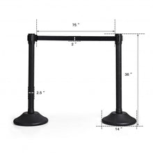 Load image into Gallery viewer, 6 Pcs Stanchion Post Crowd Control Barriers Queue Pole w/Retractable Belt-Black
