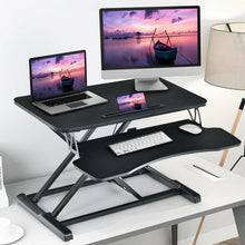 Load image into Gallery viewer, Converter Adjustable Riser Stand Desk with Keyboard Tray-Black
