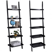 Load image into Gallery viewer, 5-Tier Leaning Wall Display Bookcase-Black
