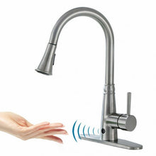 Load image into Gallery viewer, Pull-down Single Handle Brushed Nickel Kitchen Faucet
