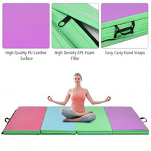 Load image into Gallery viewer, Gymnastics PU Mat  Thick Folding Panel Gym Fitness Exercise-Multicolor
