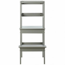 Load image into Gallery viewer, Wooden Kids Kitchen Learning Toddler Tower w/ Safety Rail-Gray
