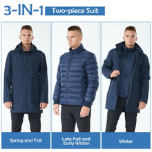 Load image into Gallery viewer, Men's Interchange 3 in 1 Waterproof Detachable Ski Jacket-Navy-XXL
