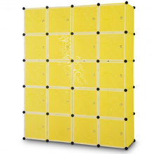 Load image into Gallery viewer, DIY Cube Portable Closet Wardrobe Storage Cabinet with Doors-Yellow
