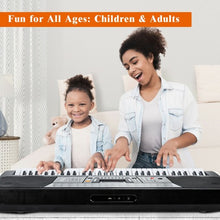 Load image into Gallery viewer, 61 Key Electronic Keyboard Piano Set with Stand Bench Headphones
