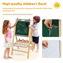 Load image into Gallery viewer, Kids Art Easel with Paper Roll Double Sided Chalkboard and Whiteboard-Gray
