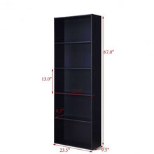 Load image into Gallery viewer, 5-Shelf Storage Bookcase Modern Multi-Functional Display Cabinet Furniture-Black
