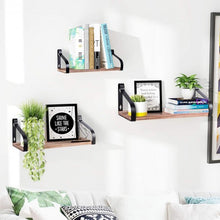 Load image into Gallery viewer, Set of 3 Wall Mount Floating Shelves Rustic Wood Storage Shelves
