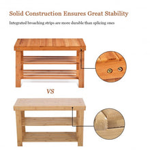 Load image into Gallery viewer, 3 Tier Bamboo Bench Storage Shoe Shelf-Natural
