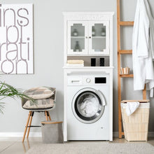 Load image into Gallery viewer, Bathroom Space Saver Carved Top Toilet Rack with Adjustable Shelf
