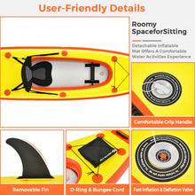 Load image into Gallery viewer, 10.8'  Inflatable Kayak Set K1 1-Person Sit-On-Top Kayak with Oars-Yellow
