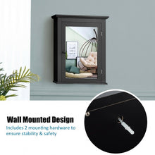Load image into Gallery viewer, Bathroom Mirror Cabinet Wall Mounted Adjustable Shelf Medicine Storage-Black

