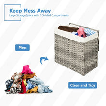 Load image into Gallery viewer, Hand-woven Foldable Rattan Laundry Basket-Gray

