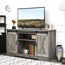 Load image into Gallery viewer, 59" TV Stand with Adjustable Shelf and Sliding Barn Door Cabinet-Gray
