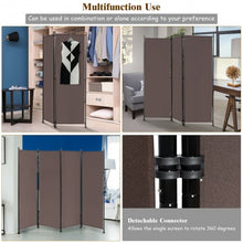 Load image into Gallery viewer, 4-Panel Room Divider Folding Privacy Screen-Coffee
