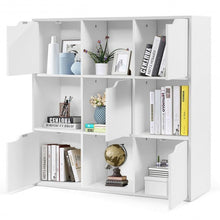 Load image into Gallery viewer, 9 Cube Storage Wood Divider Bookcase-White
