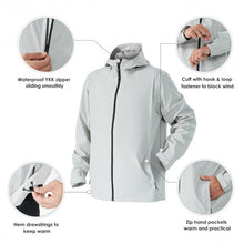 Load image into Gallery viewer, Men's Waterproof Rain Windproof Hooded Raincoat Jacket-Gray-XL
