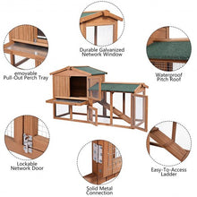 Load image into Gallery viewer, 58" Large Wooden Rabbit Hutch Chicken Coop
