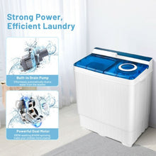 Load image into Gallery viewer, 26 Pound Portable Semi-automatic Washing Machine with Built-in Drain Pump-Blue
