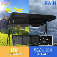 Load image into Gallery viewer, 3 Person Patio Swing with Polyester Angle Adjustable Canopy
