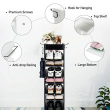 Load image into Gallery viewer, Rotated Shoe Rack 9 Tier Wooden Shoe Organizer -Black
