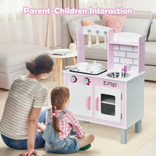 Load image into Gallery viewer, Kids Wooden Pretend Play Cooking Set with Sounds and Cookware Accessories

