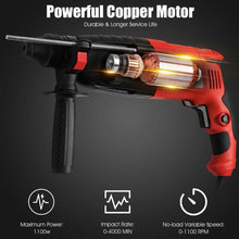 Load image into Gallery viewer, 1/2" Electric Rotary Hammer Drill with Bits &amp; Case
