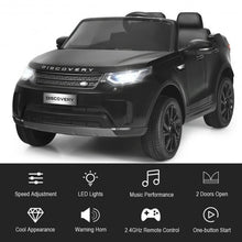 Load image into Gallery viewer, 12V Licensed 2-Seater Land Rover Kid Ride On Car -Black
