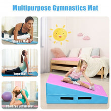 Load image into Gallery viewer, Incline Gymnastics Mat Wedge Ramp Gym Tumbling Exercise Mat-Pink &amp; Blue
