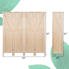 Load image into Gallery viewer, 4 Panels Folding Wooden Room Divider-Natural

