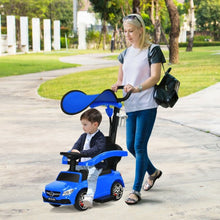 Load image into Gallery viewer, 3-in-1 Mercedes Benz Ride-on Toddler Sliding Car-Blue
