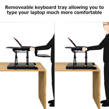 Load image into Gallery viewer, Electric Height Adjustable Sit-Stand Converter Standing Desk-Black
