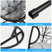Load image into Gallery viewer, Hanging Cushioned Hammock Chair with Stand -Gray
