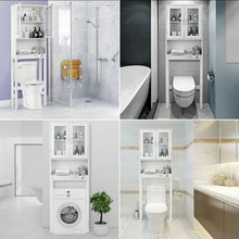 Load image into Gallery viewer, Wooden over the toilet Storage Cabinet with Tower Rack
