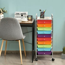 Load image into Gallery viewer, 10 Drawer Rolling Storage Cart Organizer-Multicolor
