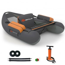 Load image into Gallery viewer, Inflatable Fishing Float Tube with Pump Storage Pockets and Fish Ruler-Gray
